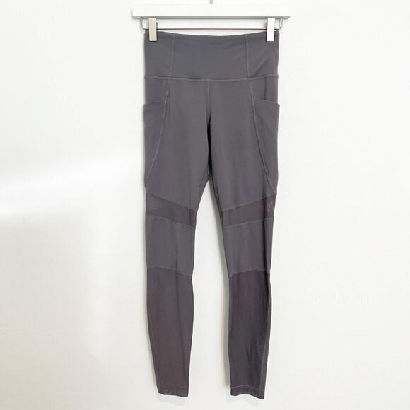 Athleta Mesh Block Stash Pocket Salutation High Rise Athletic Leggings Pants XS - Picture 2 of 10